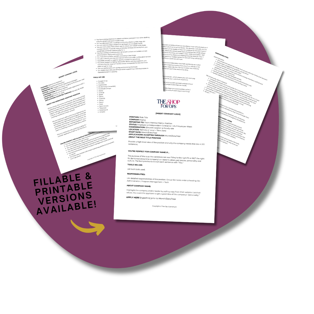 Job Description Template